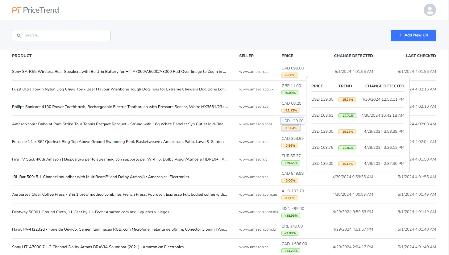 PriceTrend Competitor Price Monitoring Service PriceTrend Competitor Price Monitoring Service