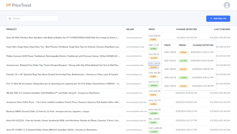 PriceTrend Competitor Price Monitoring Service PriceTrend Competitor Price Monitoring Service